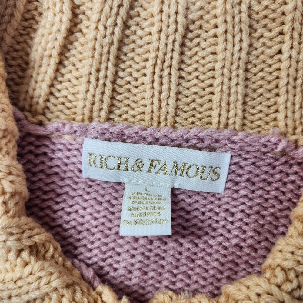 Rich & Famous NWT Sicily Crop Cardigan Sweater Grannycore Knit Collar Bling Boxy - Picture 15 of 16